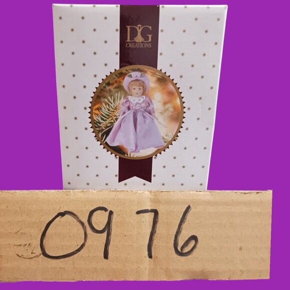 DG Creations Victorian Porcelain Doll Ornament In Pink Dress & Hat - Picture 3 of 4